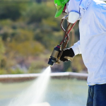 spray-on protection for a roof